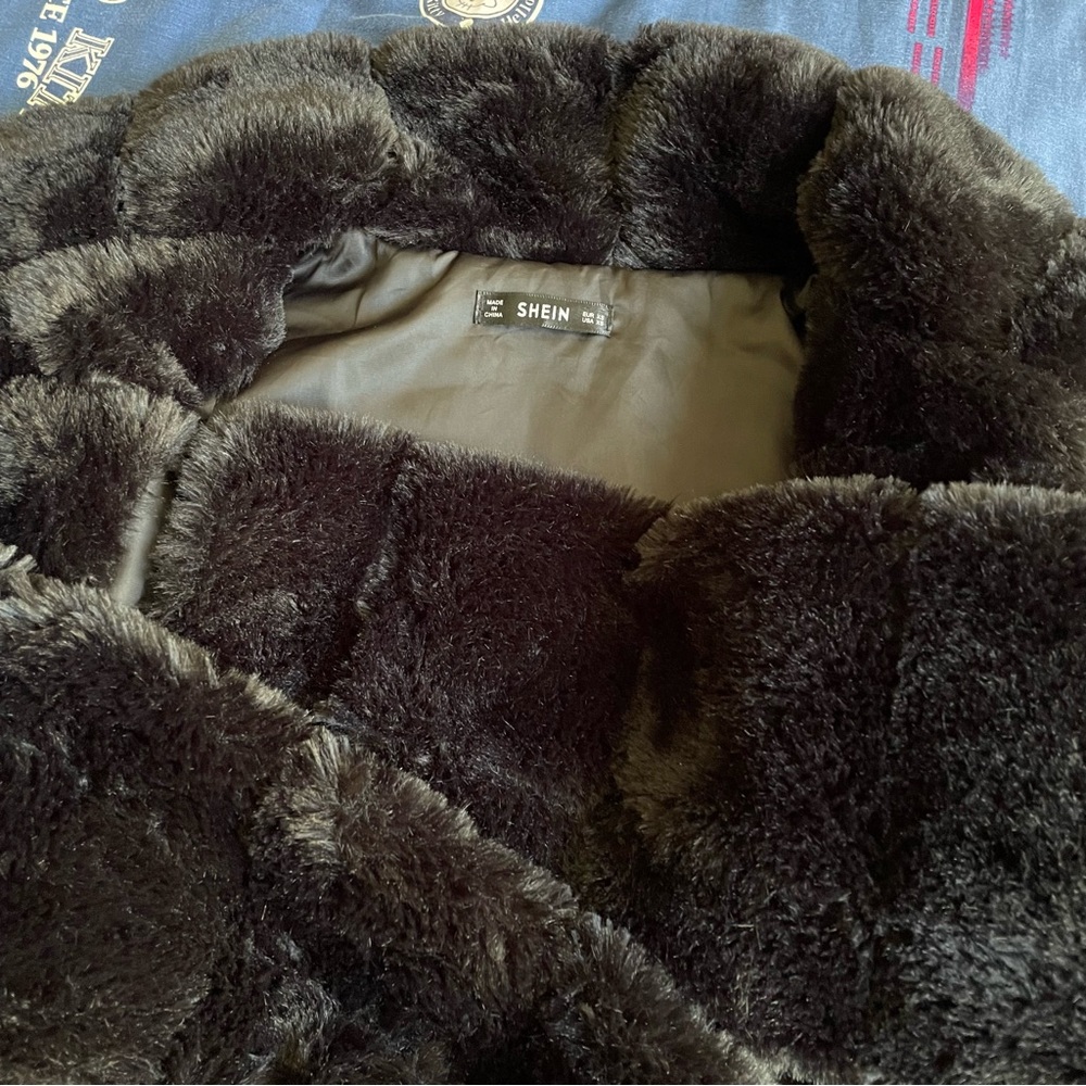 Shein Solid Open Front Fuzzy Jacket - image 4
